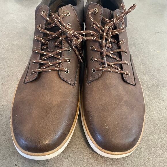 Marks & Spencer M&S brown leather lace up trainers casual boots mens 11 NEW - Picture 10 of 10